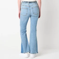 Arizona Curvy Womens Juniors Short High Rise Flare Leg Jean