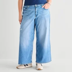 Arizona Curvy Womens Juniors Plus Low Rise Baggy Fit Jean