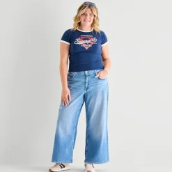 Arizona Curvy Womens Juniors Plus Low Rise Baggy Fit Jean