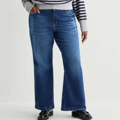 Arizona Curvy Womens Juniors Plus High Rise Bootcut Jean