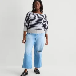 Arizona Curvy Womens Juniors Plus Low Rise Straight Leg Jean