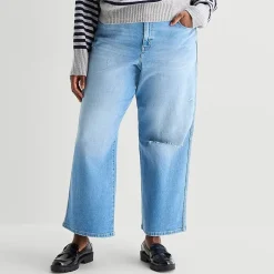 Arizona Curvy Womens Juniors Plus Low Rise Straight Leg Jean