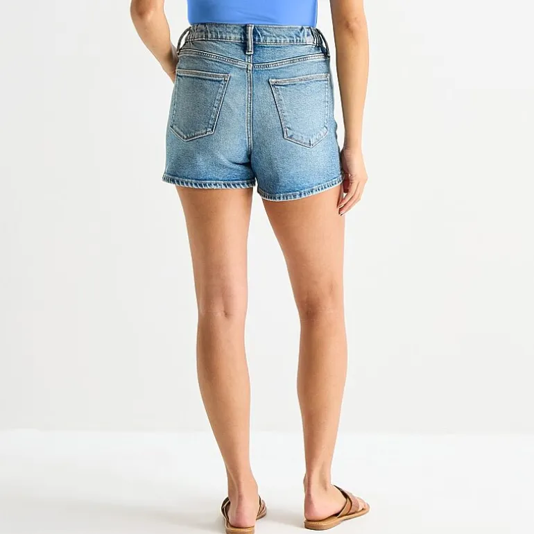 Arizona Curvy Womens 4" Mid Rise Juniors Denim Short