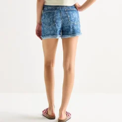 Arizona Curvy Womens 4" Mid Rise Juniors Denim Short