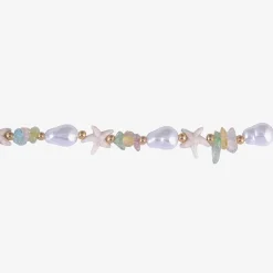 Arizona Gold Tone Starfish Womens 16 Inch Beaded Necklace