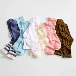 Arizona Lettuce Edge Backseam Bow Womens 2 Pair Quarter Ankle Socks