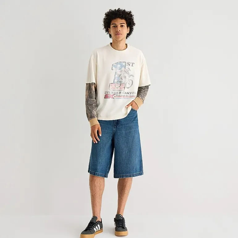 Arizona Mens Baggy Skater Fit 16" Denim Short