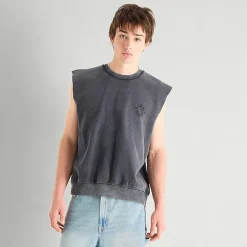 Arizona Mens Crew Neck Fleece Sleeveless Tank Top