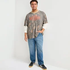 Arizona Mens Crew Neck Long Sleeve Big and Tall Twofer Graphic Shirt