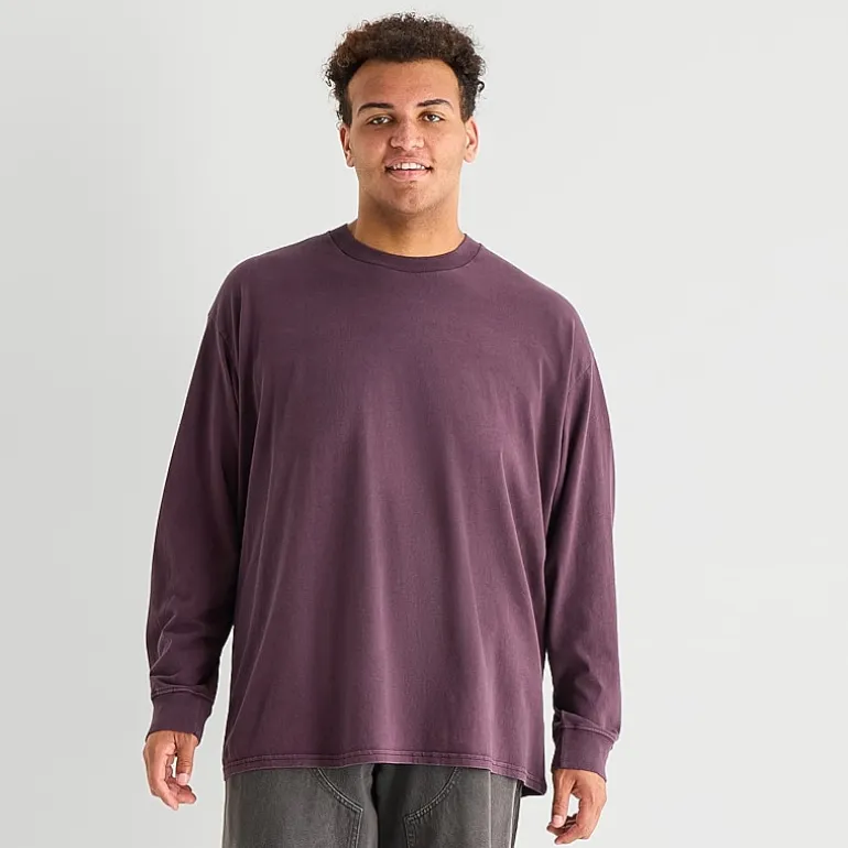 Arizona Mens Crew Neck Long Sleeve Big and Tall T-Shirt