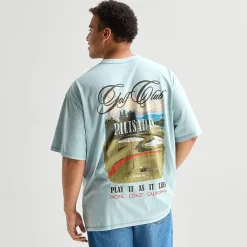 Arizona Mens Crew Neck Short Sleeve Boxy Fit Big and Tall Graphic T-Shirt