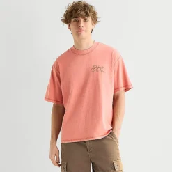 Arizona Mens Crew Neck Short Sleeve Boxy Fit Big and Tall Graphic T-Shirt