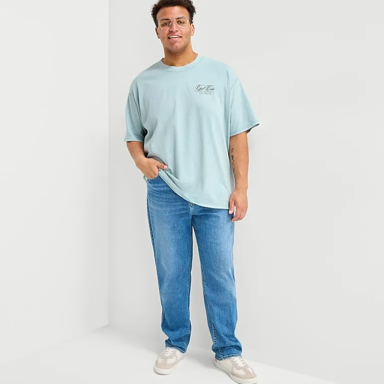 Arizona Mens Crew Neck Short Sleeve Boxy Fit Big and Tall Graphic T-Shirt