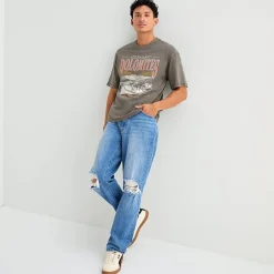 Arizona Mens Crew Neck Short Sleeve Relaxed Fit Graphic T-Shirt