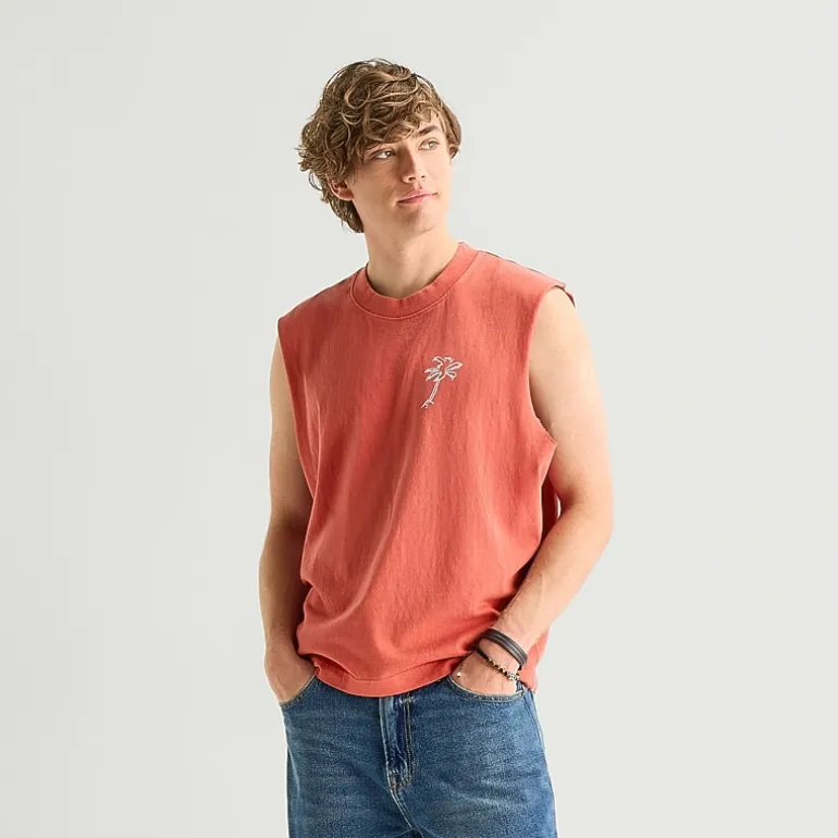 Arizona Mens Crew Neck Sleeveless Muscle T-Shirt