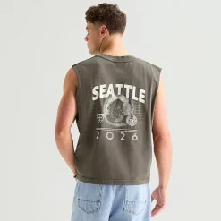 Arizona Mens Crew Neck Sleeveless Muscle T-Shirt