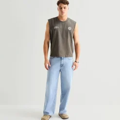 Arizona Mens Crew Neck Sleeveless Muscle T-Shirt