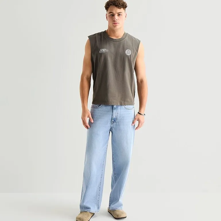 Arizona Mens Crew Neck Sleeveless Muscle T-Shirt