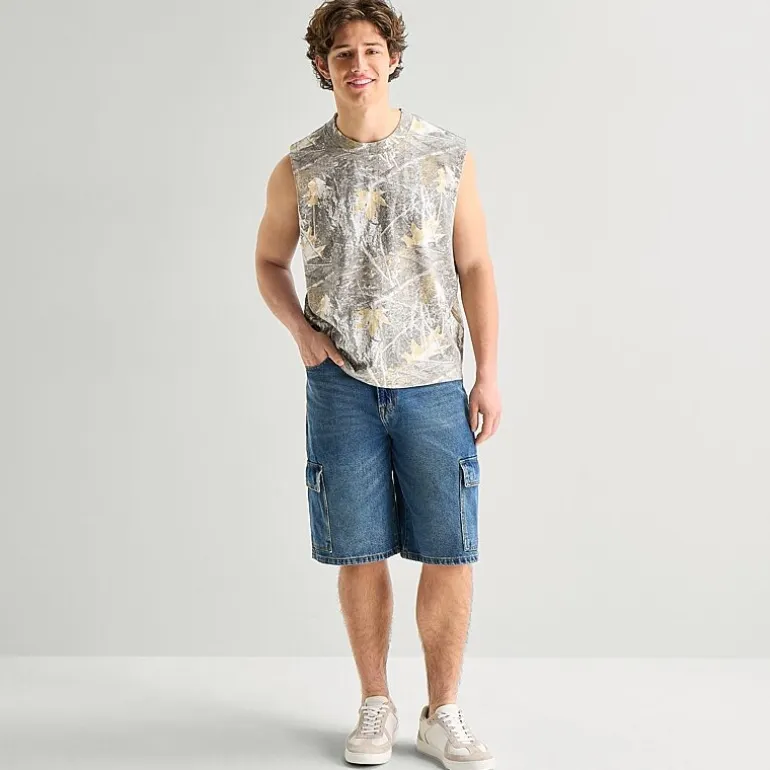 Arizona Mens Crew Neck Sleeveless Muscle T-Shirt