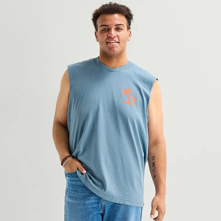 Arizona Mens Crew Neck Sleeveless Big and Tall Muscle T-Shirt