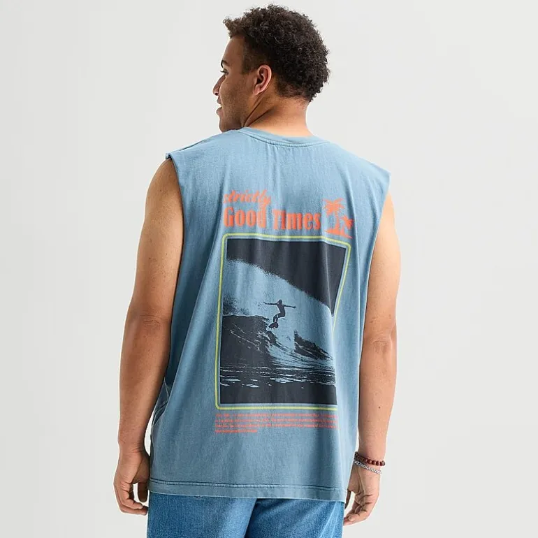 Arizona Mens Crew Neck Sleeveless Big and Tall Muscle T-Shirt