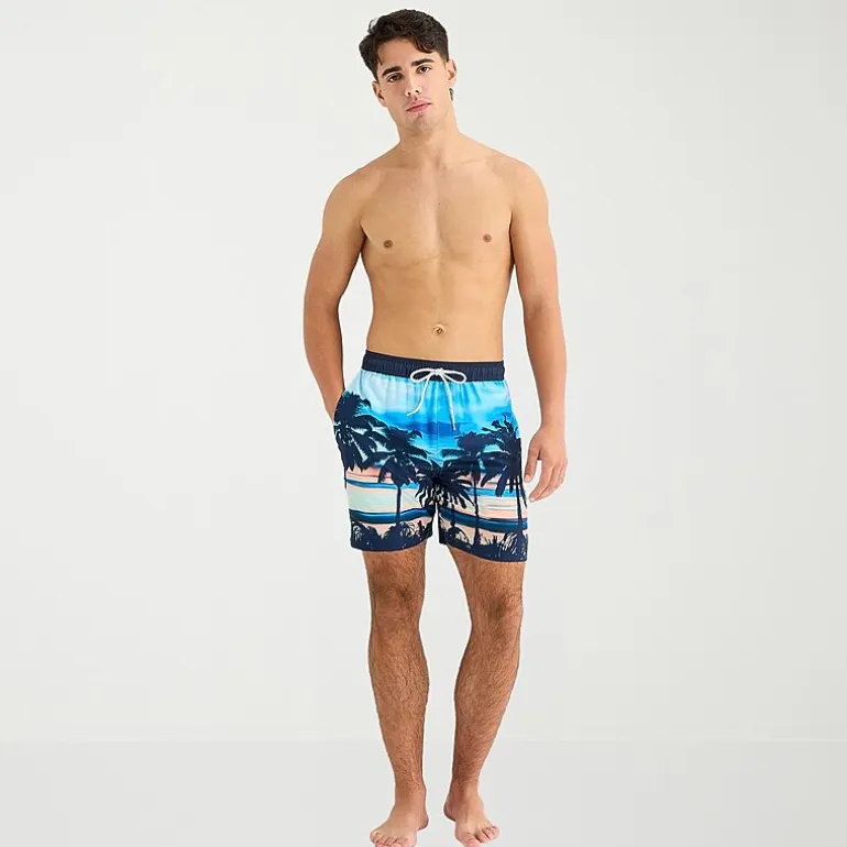 Arizona Mens 6 1/2" Patchwork Swim Trunks