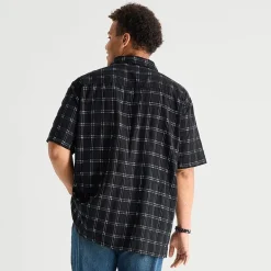 Arizona Mens Short Sleeve Boxy Fit Big and Tall Button-Down Shirt