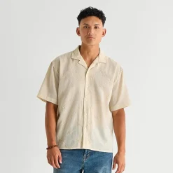 Arizona Mens Short Sleeve Boxy Fit Button-Down Shirt