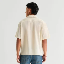 Arizona Mens Short Sleeve Boxy Fit Button-Down Shirt