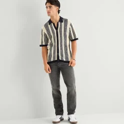 Arizona Mens Short Sleeve Button Polo Sweater