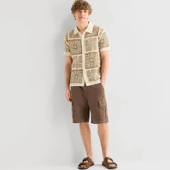 Arizona Mens Short Sleeve Button Polo Sweater
