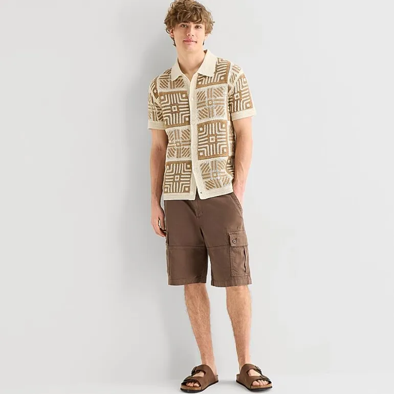 Arizona Mens Short Sleeve Button Polo Sweater