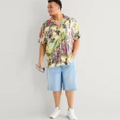 Arizona Mens Short Sleeve Classic Fit Big and Tall Button-Down Shirt