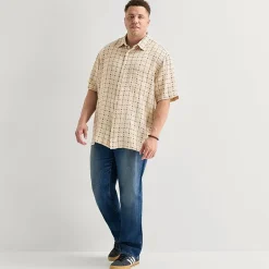Arizona Mens Short Sleeve Classic Fit Big and Tall Button-Down Shirt