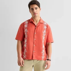 Arizona Mens Short Sleeve Regular Fit Button-Down Shirt