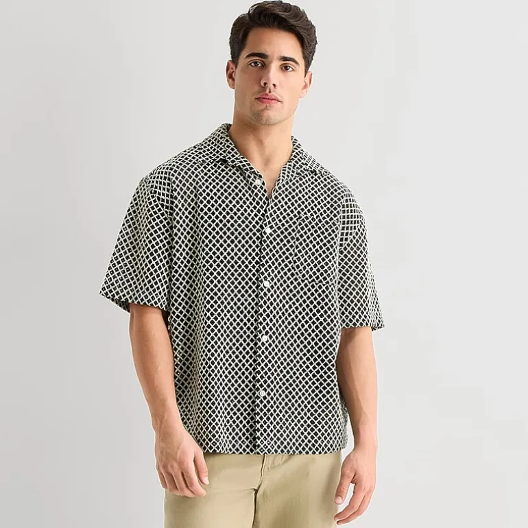 Arizona Mens Short Sleeve Regular Fit Button-Down Shirt