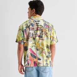 Arizona Mens Short Sleeve Regular Fit Button-Down Shirt