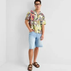 Arizona Mens Short Sleeve Regular Fit Button-Down Shirt