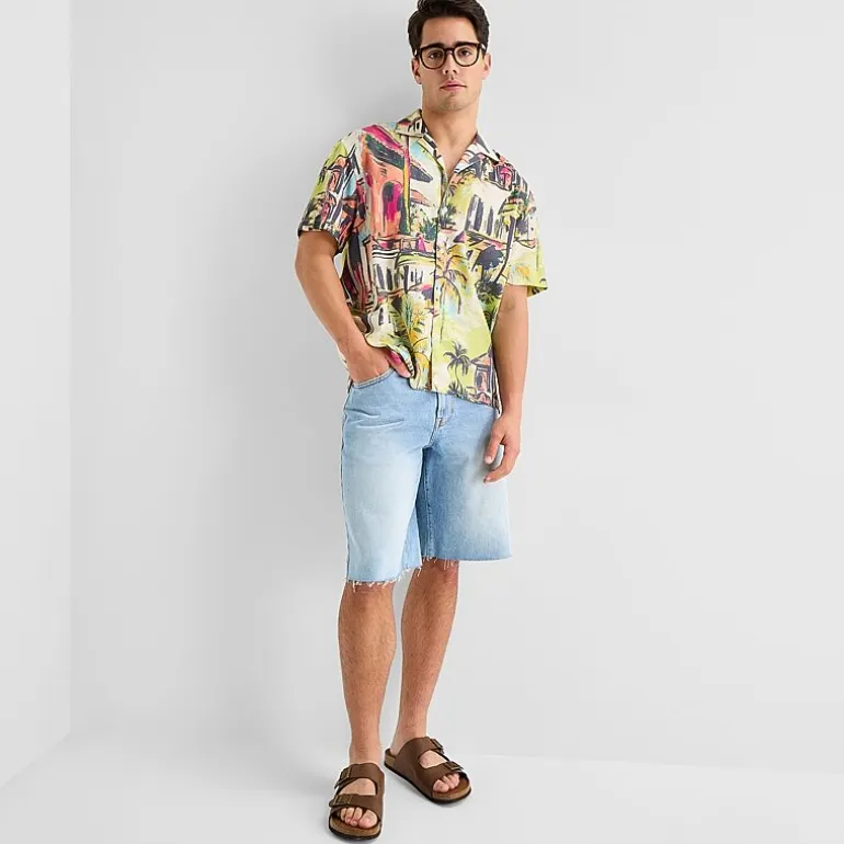 Arizona Mens Short Sleeve Regular Fit Button-Down Shirt