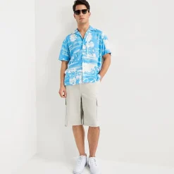 Arizona Mens Short Sleeve Regular Fit Button-Down Shirt