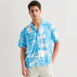 Arizona Mens Short Sleeve Regular Fit Button-Down Shirt
