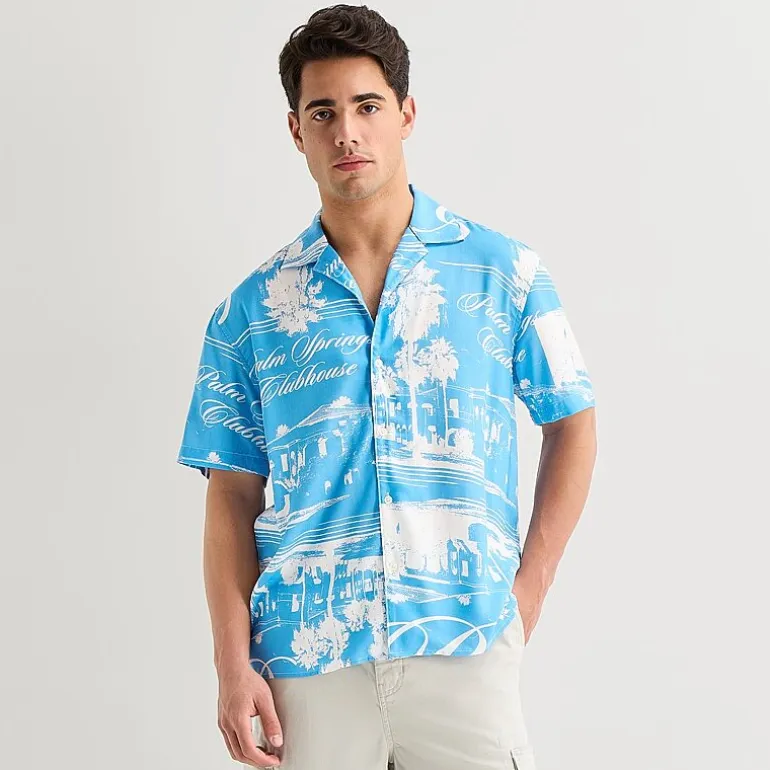 Arizona Mens Short Sleeve Regular Fit Button-Down Shirt