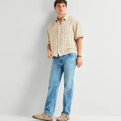 Arizona Mens Short Sleeve Regular Fit Button-Down Shirt