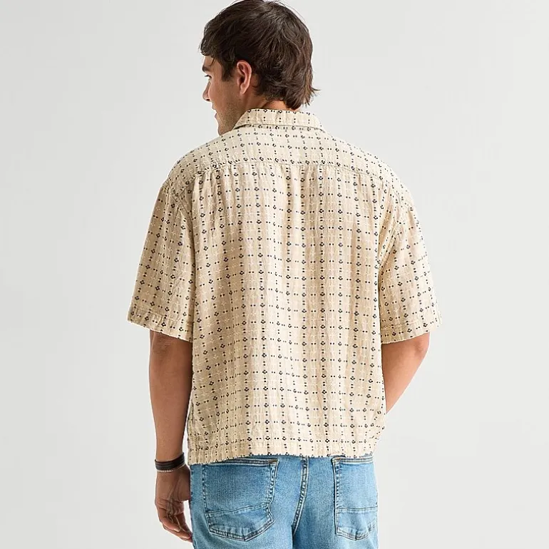 Arizona Mens Short Sleeve Regular Fit Button-Down Shirt