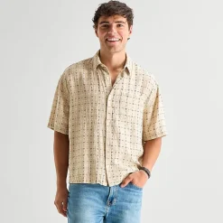 Arizona Mens Short Sleeve Regular Fit Button-Down Shirt