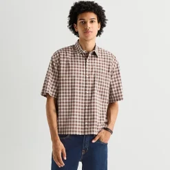 Arizona Mens Short Sleeve Regular Fit Button-Down Shirt