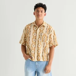 Arizona Mens Short Sleeve Regular Fit Button-Down Shirt
