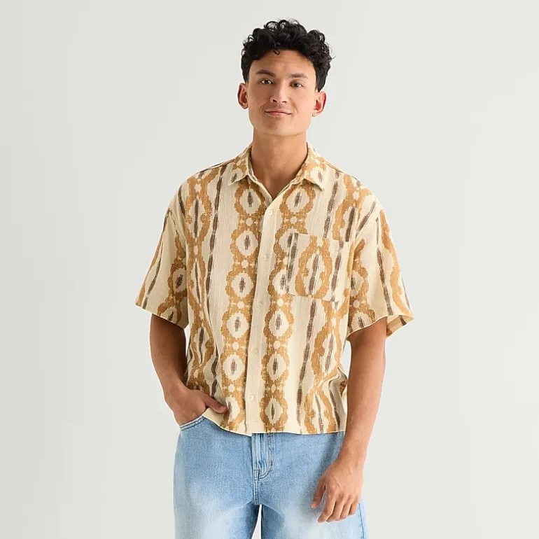 Arizona Mens Short Sleeve Regular Fit Button-Down Shirt