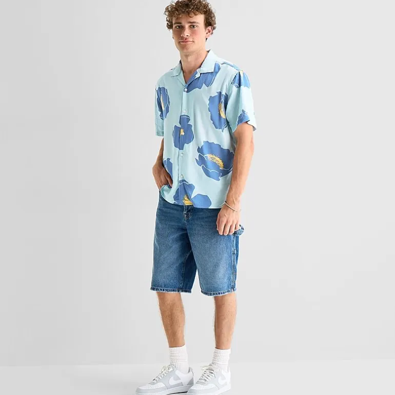 Arizona Mens Short Sleeve Relaxed Fit Button-Down Shirt