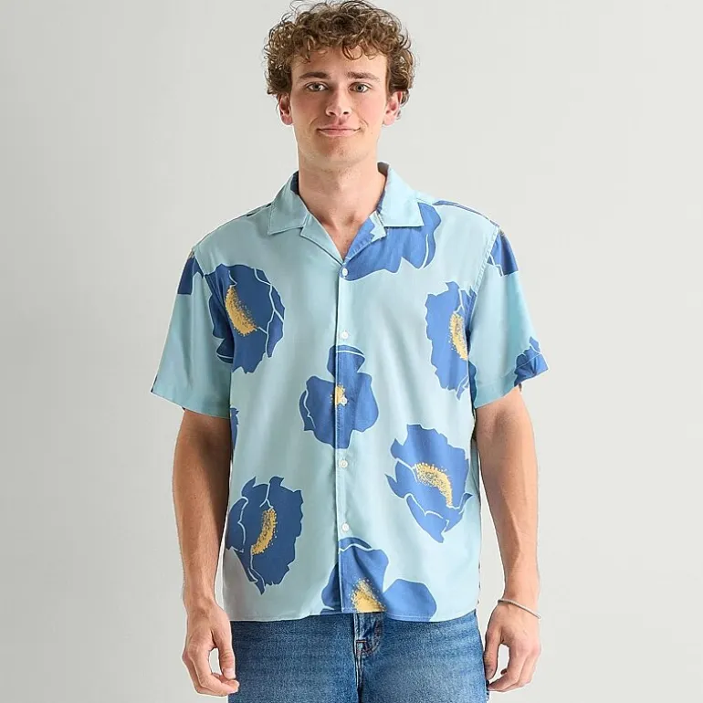 Arizona Mens Short Sleeve Relaxed Fit Button-Down Shirt